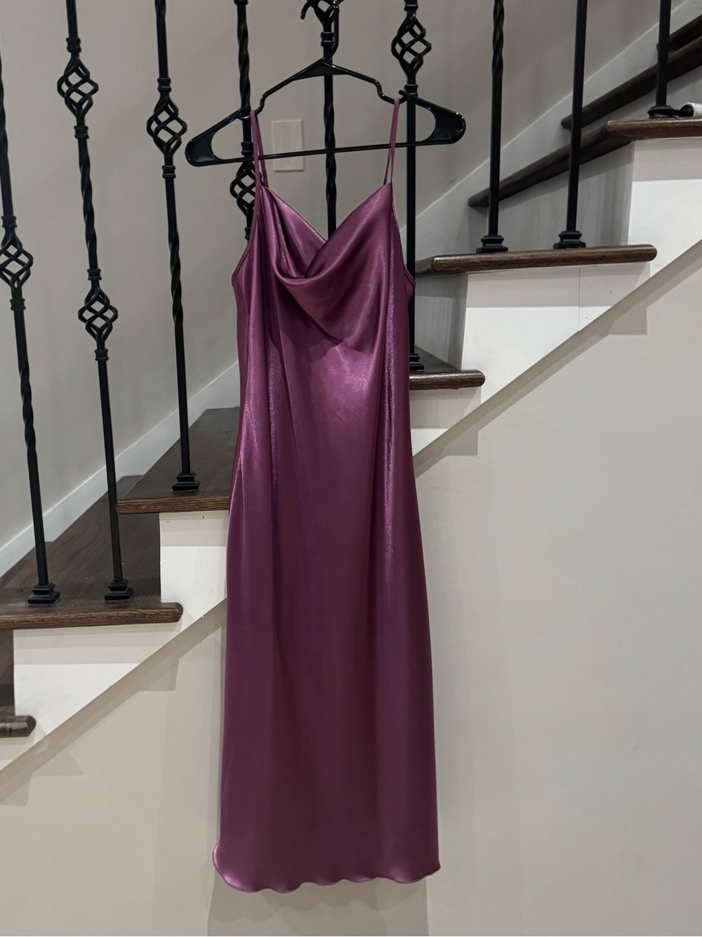 Purple Bebe satin cowl neck slip dress #slip #eveningwear